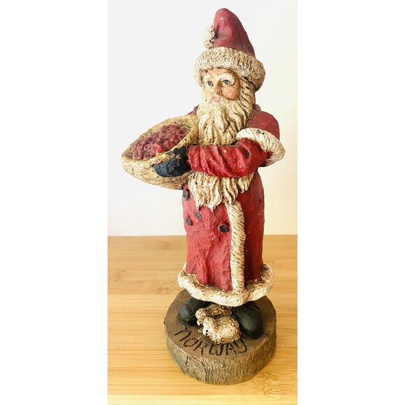 Santa Figurine Norway 8.5” High Hand Craved In Virginia  By Wood World - Picture 7 of 8
